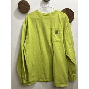 Carhartt Loose Fit Long‎ Sleeve Shirt Adult Size XL Neon Yellow Mens